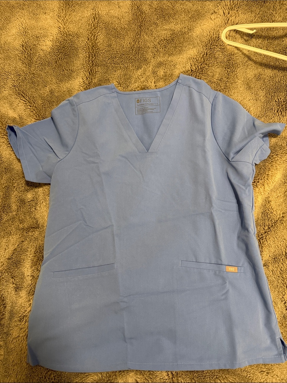 Figs Women's V-Neck Scrub Top in Light Blue